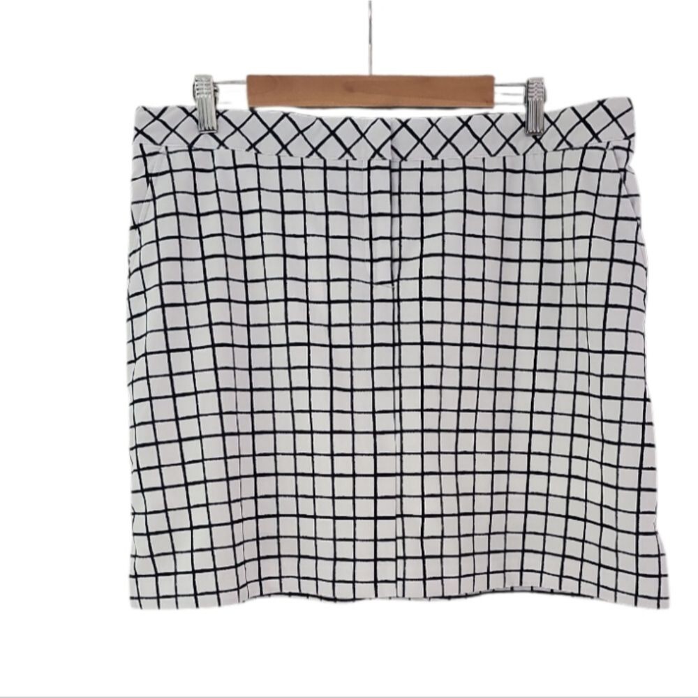 IZOD Golf Windowpane Skort Women 14 Preppy Tennis Pickleball Country Club Chic